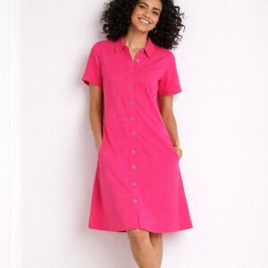 Soft Surroundings Shirt Dress Cottagecore Coastal Grandma Resort Casual Cotton
